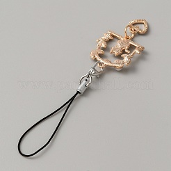 Alloy Enamel Arch with Cat & Heart Phone Charm Mobile Straps&nbsp;HJEW-WH0007-26