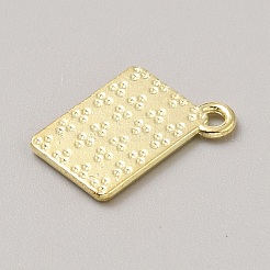 合金エナメルチャーム  トランプのチャームが付いた長方形  ライトゴールド  スペード  15x11x1mm  穴：1.2mm&nbsp;FIND-WH0161-25A