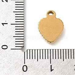 304ステンレススチールチャーム  ハートチャーム  ゴールドカラー  13x10x2mm  穴：1.2mm&nbsp;STAS-R131-09G