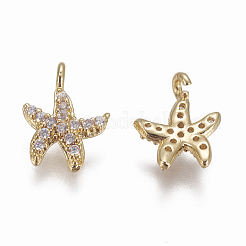 Brass Micro Pave Cubic Zirconia Charms&nbsp;ZIRC-F103-21A-G