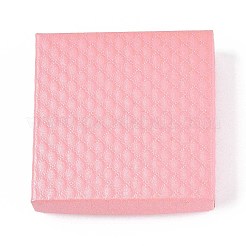 厚紙のジュエリーボックス  ペンダント＆イヤリング＆リング  内部のスポンジ  正方形  ピンク  8.8x8.8x2.8cm&nbsp;CBOX-N012-25-01C