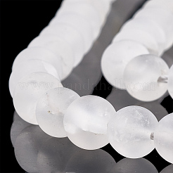 天然石クオーツクリスタルビーズ連売り  艶消し  ラウンド  6mm  穴：1mm  約63個/連  15.5インチ&nbsp;X-G-T106-329