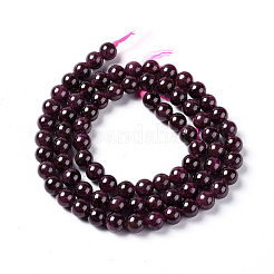 天然石ガーネットビーズ連売り  ラウンド  5mm  穴：0.8mm  約80個/連  15.1インチ（38.5cm）&nbsp;G-G796-07A