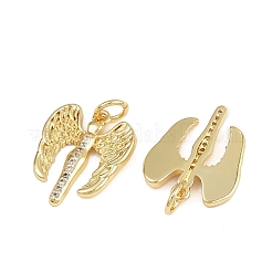 Brass Micro Pave Cubic Zirconia Pendants&nbsp;KK-A269-22G