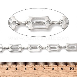 304ステンレススチール長方形リンクチェーン  溶接されていない  ステンレス鋼色  16x8.5x3.5mm&nbsp;CHS-Z007-17P