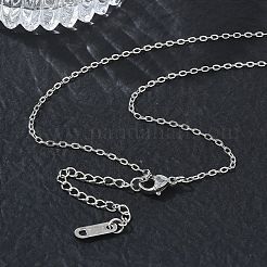 1.6mm 304ステンレススチールアズキチェーンネックレス（女性用）  変色なし  ステンレス鋼色  16.14インチ（41cm）&nbsp;SA-CBACA62-03P