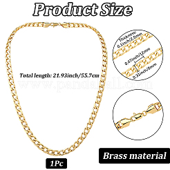 1Pc 8MM Brass Cuban Link Chain Necklaces for Men&nbsp;NJEW-SP0001-19