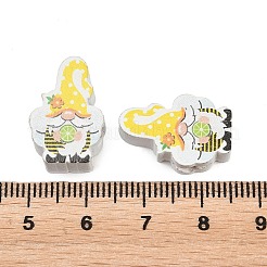 プリントポプラウッドビーズ  gnome  19.5x13x5.5mm  穴：3mm&nbsp;WOOD-Z008-01H