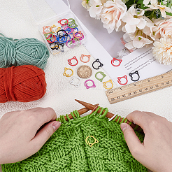 40Pcs 8 Colors Iron Knitting Stitch Marker Rings&nbsp;DIY-FG0007-90