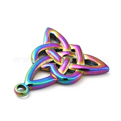 ステンレスペンダント201個  トリニティノットチャーム  虹色  27.5x25.5x3mm  穴：3mm&nbsp;STAS-H172-14M