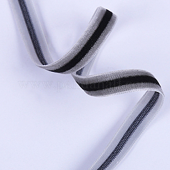 ポリエステルリボン  シングルフェイスベルベットリボン  バイナリカラー  縞模様  濃いグレー  3/4インチ（19mm）  約25ヤード/ロール（22.86メートル/ロール）&nbsp;SRIB-F008-A02-19mm