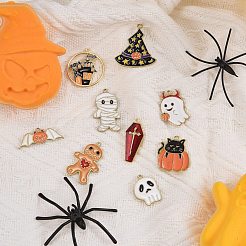 28Pcs 14 Styles Halloween Theme Alloy Enamel Pendants&nbsp;ENAM-SZ0001-63LG