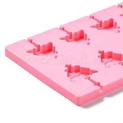 食品グレードのシリコーン型を作るDIYロリポップ  キャンディ型  クリスマスツリー  12つの空洞  ピンク  115x264x8mm  内径：33x34mm  3mmスティックにフィット&nbsp;DIY-P065-12