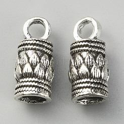 亜鉛合金コードエンド  コラム  アンティークシルバー  16.5x7.5mm  穴：3mm  内径：5mm&nbsp;FIND-WH0144-86B-AS