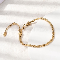 女性用304ステンレススチールアズキチェーンブレスレット  イオンプレーティング（ip）  長持ちメッキ  18KGP本金メッキ  6.69インチ（17cm）  幅3mm&nbsp;BJEW-A158-02B-G