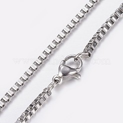 変色しない201ステンレススチールベネチアンチェーンネックレス  カニカン付き  ステンレス鋼色  29.5インチ（75cm）  2mm&nbsp;NJEW-I205-20P-2MM