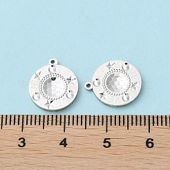 925スターリングシルバーペンダント  愛のチャームという言葉が付いたフラットラウンドい  バレンタインデーの  銀  14x12x1.3mm  穴：0.9mm&nbsp;STER-C004-03S