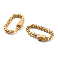 304ステンレススチール製ロックカラビナ  イオンプレーティング（ip）  オーバル  18KGP本金メッキ  27x14.5x3.5mm&nbsp;X-STAS-C092-07G