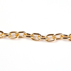 アルミカーブチェーン  溶接されていない  ライトゴールド  リンク：10x7x2mm  3 M /袋&nbsp;CHA-WH0003-04LG