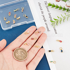 18Pcs 9 Colors  Brass Pave Cubic Zirconia Charms&nbsp;KK-GA0001-31