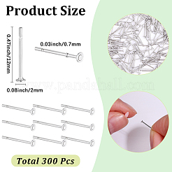 300Pcs 304 Stainless Steel Flat Round Blank Peg Stud Earring Settings&nbsp;STAS-SC0021-55