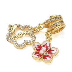 Mother's Day Brass Micro Pave Clear Cubic Zirconia Pendants&nbsp;CU-CBA4231-02G
