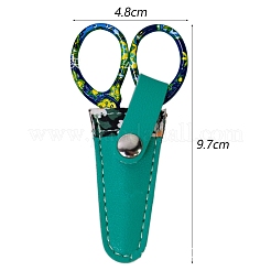 ステンレス製のはさみ  はさみ  合成皮革カバー付き  ダークシアン  97x48mm&nbsp;PW-WGA5A91-04