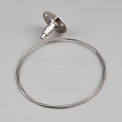 取り付けプレート付きスチールケーブル吊り下げフック  ステンレス鋼色  1000x40mm  穴：4mm&nbsp;FIND-WH0173-527A