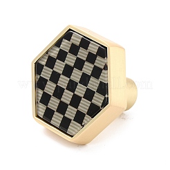 Hexagon with Grid Pattern Brass Box Handles & Knobs&nbsp;LS-DIY-P054-A01