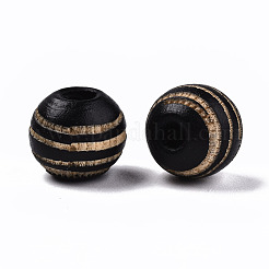 Painted Natural Wood Beads&nbsp;WOOD-T021-54A-M