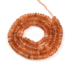 染め加工天然石ホワイトジェイドビーズ連売り  ロンデル  チョコレート  4~5x2~3mm  穴：0.8mm  約142~150個/連  14.57~14.96''（37~38センチメートル）&nbsp;X-G-T139-57A-10