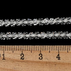 電気メッキガラスビーズセット  パール光沢メッキ  多面カット  スター  透明  3x4x4mm  穴：1mm  約98個/連  12.60''（32センチメートル）&nbsp;GLAA-Q105-02-09