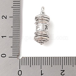 合金のチベット風チャーム  カドミウムフリー＆鉛フリー  コラム  アンティークシルバー  19x7.5mm  穴：1.5mm  約359個/1000g&nbsp;FIND-C060-049AS