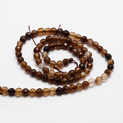 Faceted Natural Agate Round Beads Strands&nbsp;G-E318C-4mm-11