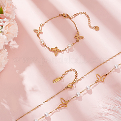 Stainless Steel Butterfly Jewelry Set&nbsp;SJEW-AN0001-55