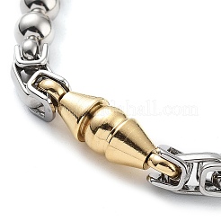 PVD Vacuum Plating 201 Stainless Steel Bicone Link Chain Bracelet&nbsp;BJEW-Z023-07P