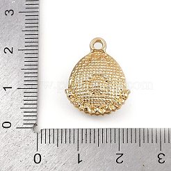 合金ラインストーンペンダント  プラスチック模造真珠付き  貝殻の形のチャーム  ゴールドカラー  20x16x8mm  穴：2mm&nbsp;FIND-F013-04G