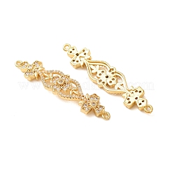 Brass Micro Pave Clear Cubic Zirconia Connector Charms&nbsp;CU-CBA4579-23G