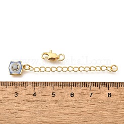 真鍮の天然ラピスラズリとチェーン  エナメルとグリッターパウダー付き  カドミウムフリー＆ニッケルフリー＆鉛フリー  18KGP本金メッキ  72mm&nbsp;KK-K398-09G