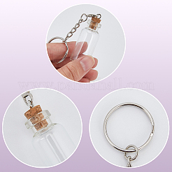 5Pcs Glass Bottle Keychains&nbsp;KEYC-CP0001-46