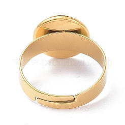 Ion Plating(IP) Adjustable 304 Stainless Steel Finger Rings Components&nbsp;STAS-P291-01B-G