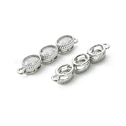 SHEGRACE Brass Pave Clear Cubic Zirconia Triple Oval Links Connector Charms&nbsp;XGRQ3P683-644P