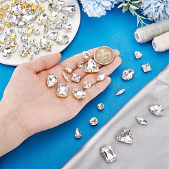 2 Bags 2 Colors Glass Sew on Rhinestones&nbsp;GACR-PH0008-04