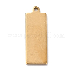 イオンプレーティング(IP) 201ステンレスペンダント  長方形  18KGP本金メッキ  35x12x1mm  穴：2mm&nbsp;STAS-Z038-04G