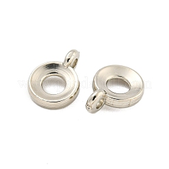 Ccb プラスチック チューブ ベイル  ロンデル  プラチナ  11x8x2mm  穴：1.6mm  内径：3mm&nbsp;CCB-L014-26P