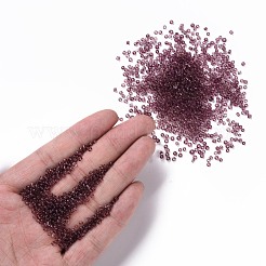 透明な丸いガラスシードビーズ12/0個  ロージーブラウン  2mm  穴：1mm  30000ビーズ/ポンド&nbsp;SEED-A004-2mm-16