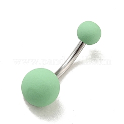 10Pcs Acrylic Round Beaded Curved Barbell&nbsp;AJEW-G041-03P
