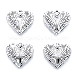変色しない201ステンレススチールペンダント  ハート  ステンレス鋼色  18.5x20.5x2.5mm  穴：1.8mm&nbsp;STAS-N098-239P