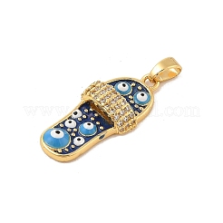 Brass Micro Pave Cubic Zirconia Pendants&nbsp;KK-R100-10G-01