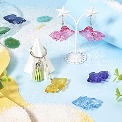 42Pcs 7 Colors Transparent Acrylic Pendants&nbsp;MACR-TA0001-57
